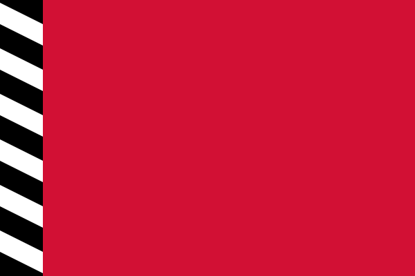 Pavillon rouge à bande noire et blanche